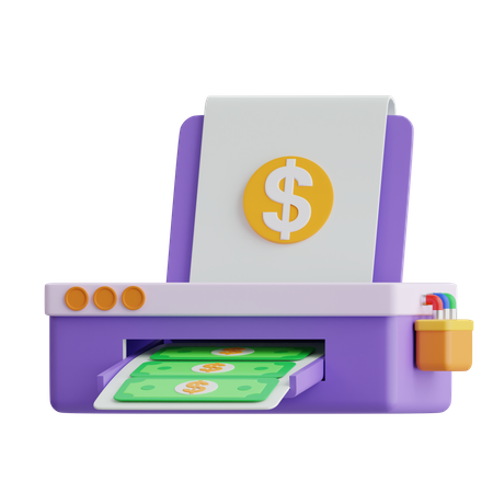 Imprimindo dinheiro  3D Icon