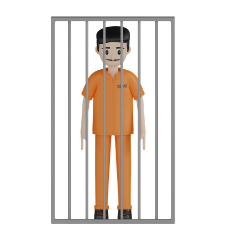 Imprisoned Convict 3D Illustration