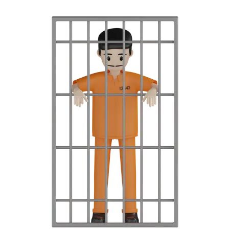 Imprisoned Prisoner  3D Illustration