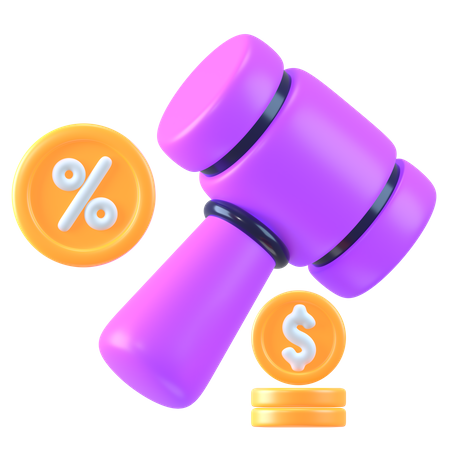Impuesto de subasta  3D Icon
