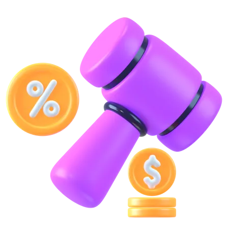 Impuesto de subasta  3D Icon