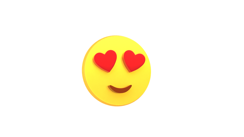 In Love Emoji 3D Illustration