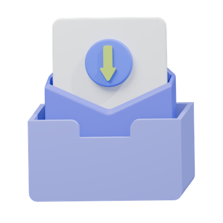 受信トレイ  3D Icon