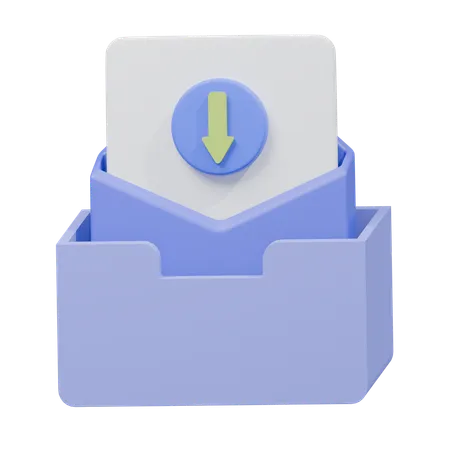 受信トレイ  3D Icon