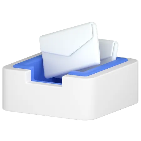 Email Inbox With Emails 3D Icon