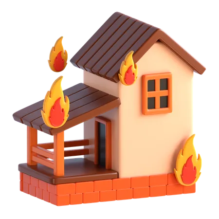 Incendio domestico  3D Icon