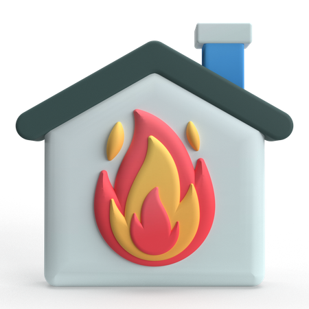 Incendio en casa  3D Icon