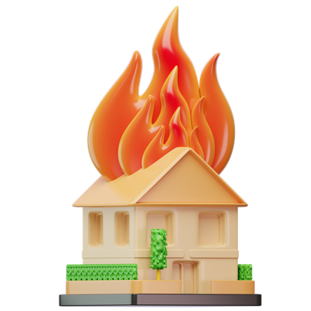 Incendio en la casa  3D Icon
