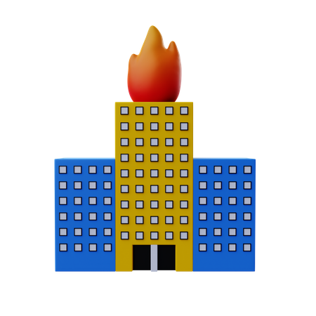 Incendio en edificio  3D Icon