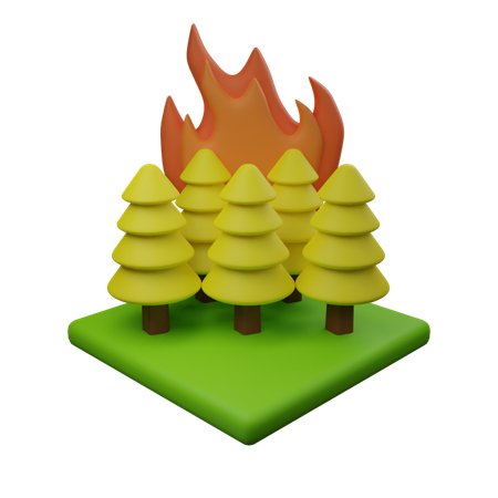 Incendio forestal  3D Icon