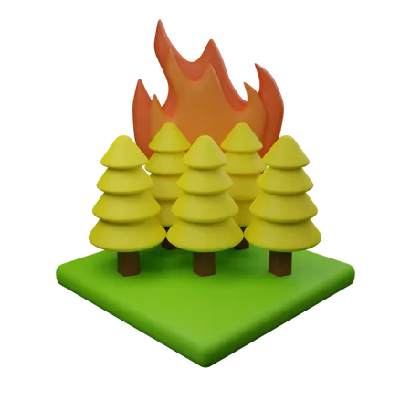 Incendio forestal  3D Icon