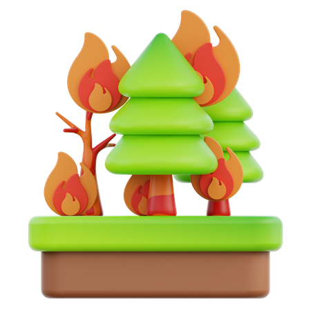 Incendio forestal  3D Icon