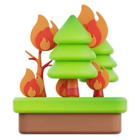 Incendio forestal  3D Icon