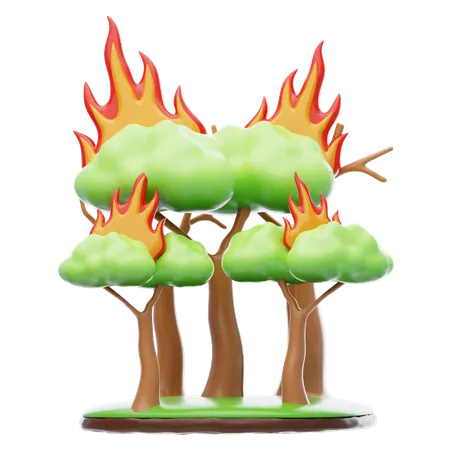 Incendio forestal  3D Icon