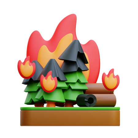 Incendio forestal  3D Icon