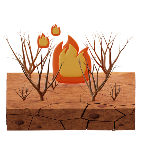 Incendio forestal  3D Icon