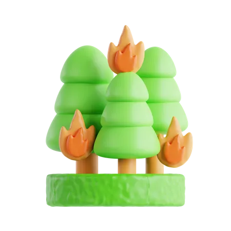 Incendio forestal  3D Icon