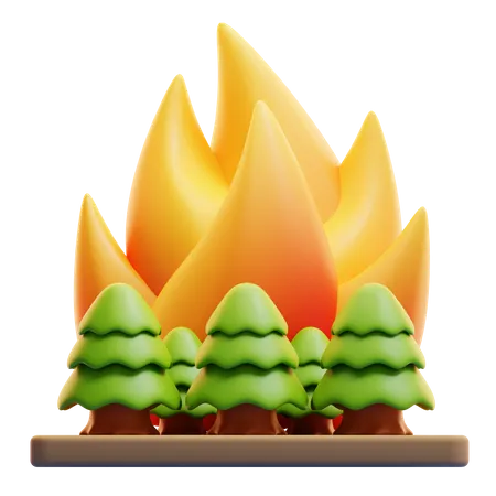 Incendio forestal  3D Icon