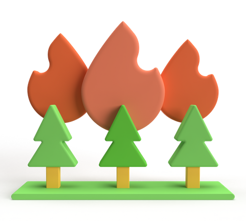 Incendio forestal  3D Icon