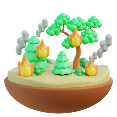 Incendios forestales  3D Icon