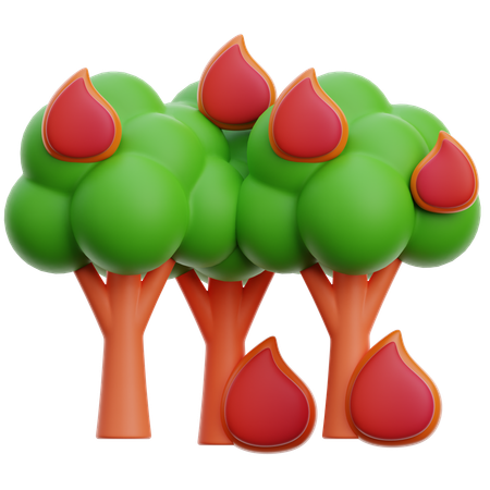 Incendios forestales  3D Icon