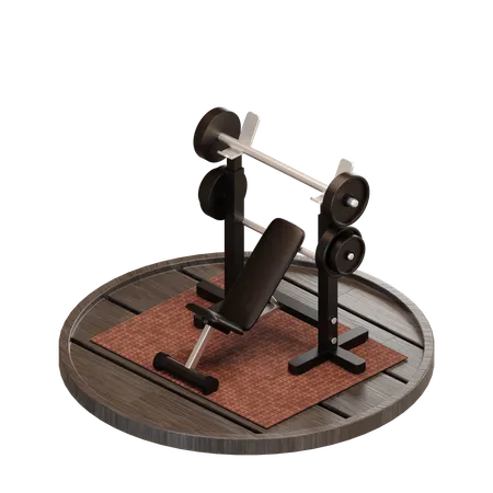 Incline Bench  3D Illustration