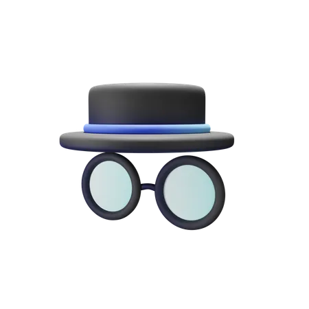 3 D Hat With Glasses 3D Icon