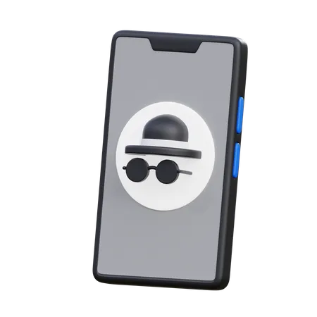 Incognito Mode Mobile  3D Icon