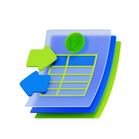 Income Expense Tracking  3D Icon