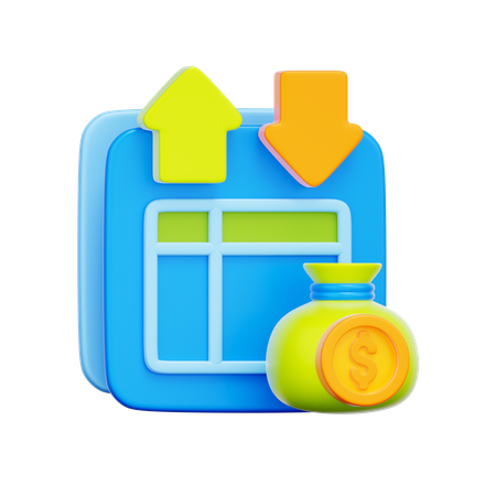 Income Expense Tracking  3D Icon
