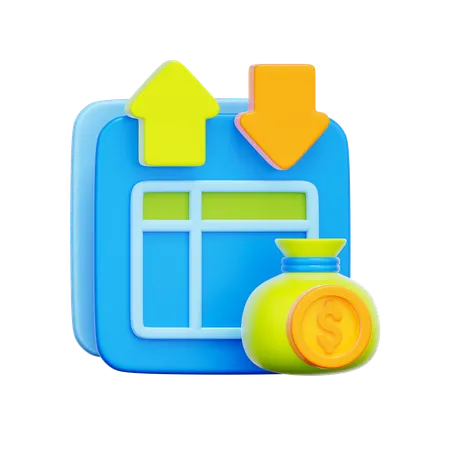 Income Expense Tracking  3D Icon