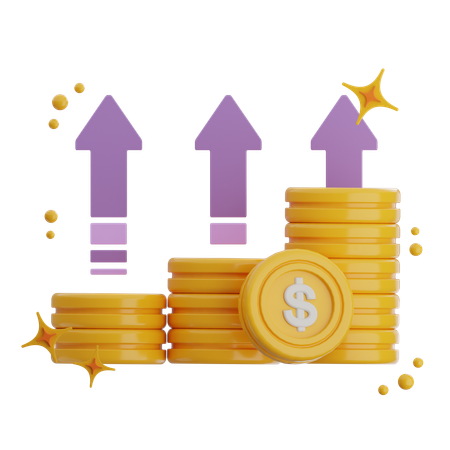 Income Rise  3D Icon