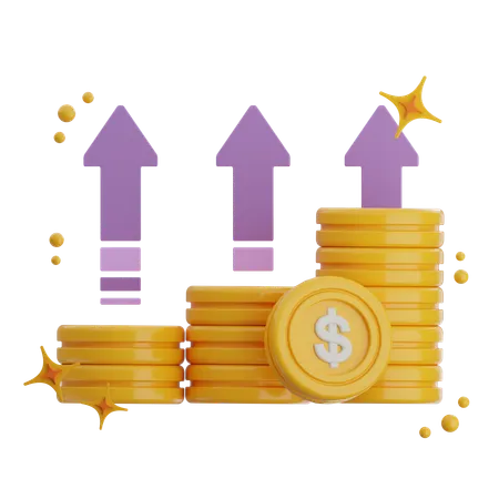 Income Rise  3D Icon