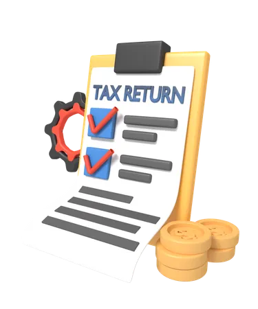 Income tax return filing  3D Icon