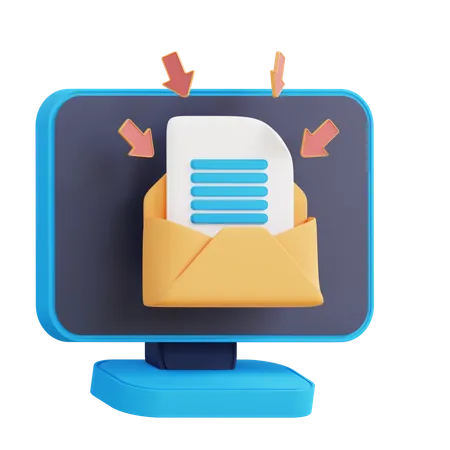 3 D Illustration Of Incoming Email Filtering 3D Icon