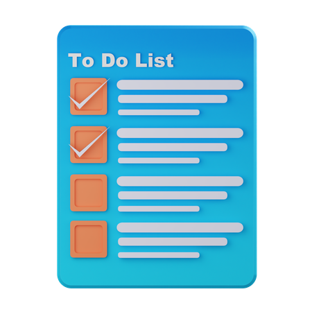 Incomplete To Do List  3D Icon