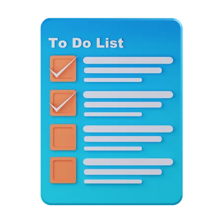 Incomplete To Do List  3D Icon