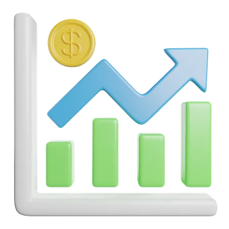 Increase Finacial Report 3D Icon