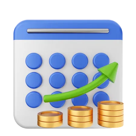 Increase Calendar  3D Icon