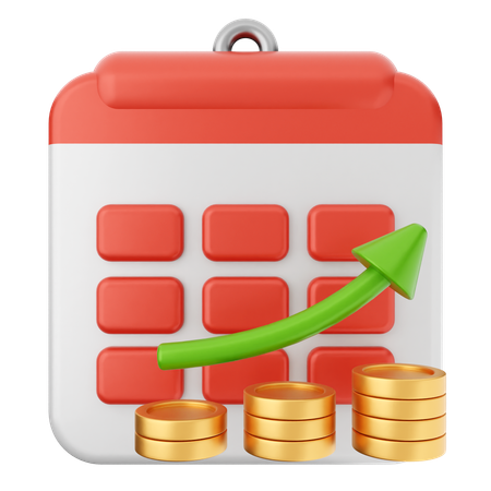 Increase Calendar  3D Icon