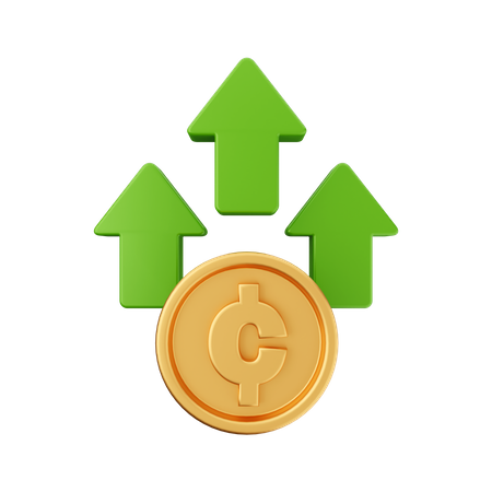 Increase Cent  3D Icon