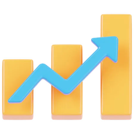 차트 증가  3D Icon