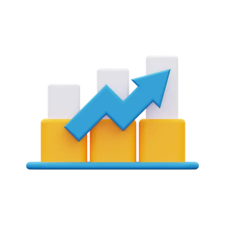 3 D Increase Chart Icon 3D Icon