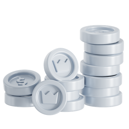 Increase Coin Silver  3D Icon