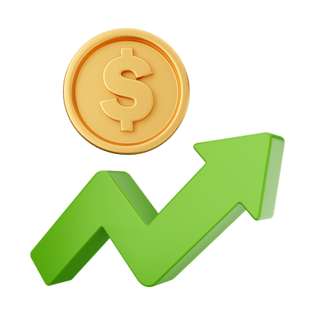 Increase Dollar  3D Icon