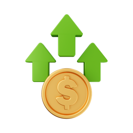Increase Dollar  3D Icon