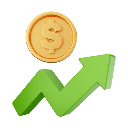 Increase Dollar 3D Icon