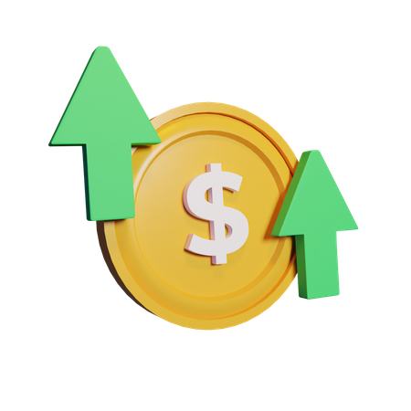 Increase Dollar Rate  3D Icon