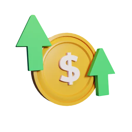 Increase Dollar Rate  3D Icon