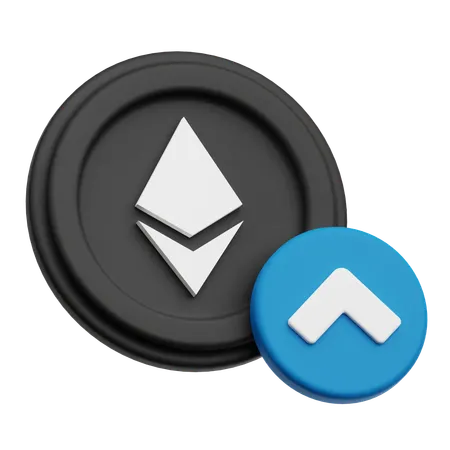 Increase Ethereum Crypto Coin  3D Icon